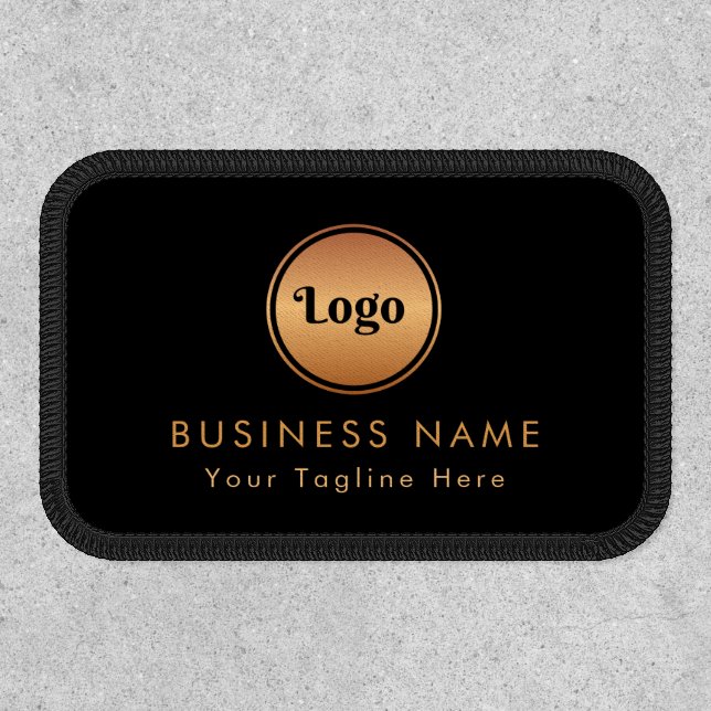 Gold Logo & Custom Text Business Company Branded  Patch (Front)