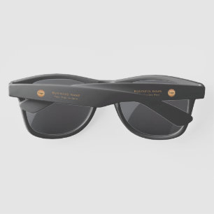 Gold Logo & Custom Text Business Company Branded   Sunglasses