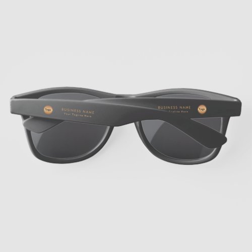Gold Logo  Custom Text Business Company Branded   Sunglasses