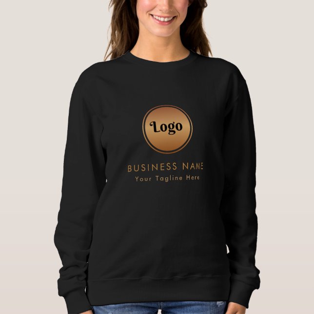 Gold Logo & Custom Text Business Company Branded  Sweatshirt (Front)