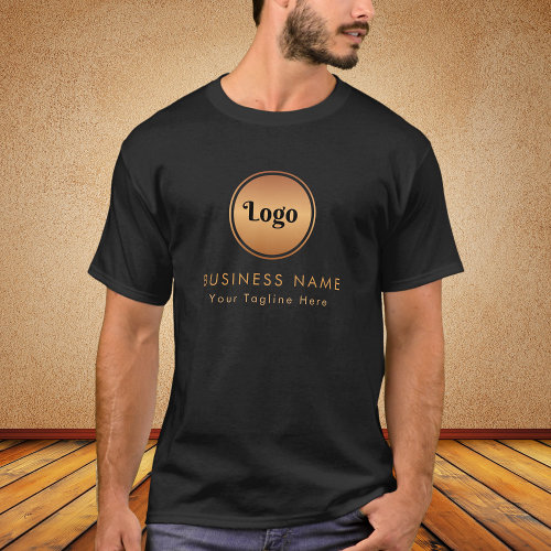 Gold Logo  Custom Text Business Company Branded   T_Shirt