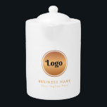 Gold Logo & Custom Text Business Company Branded  Teapot<br><div class="desc">This elegant teapot would be great for your business/promotional needs! Easily add your logo and custom text by clicking on the "personalize" option.</div>