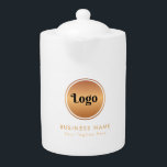 Gold Logo & Custom Text Business Company Branded  Teapot<br><div class="desc">This elegant teapot would be great for your business/promotional needs! Easily add your logo and custom text by clicking on the "personalize" option.</div>