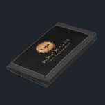 Gold Logo & Custom Text Business Company Branded   Trifold Wallet<br><div class="desc">This elegant wallet would be great for your business/promotional needs! Easily add your logo and custom text by clicking on the "personalize" option.</div>