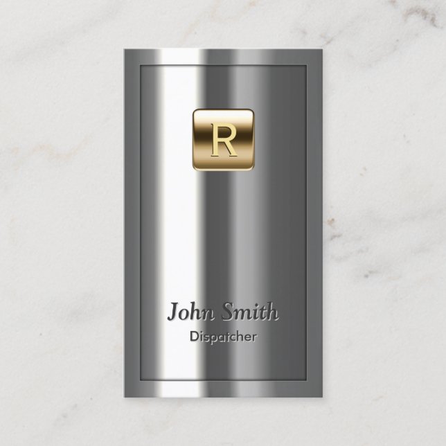 Gold Logo Metallic Dispatcher Business Card (Front)