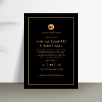 Gold Logo Minimalist Company Business Event Party Invitation