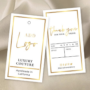 Gold Logo Modern Clothing Price Label Hang Tags