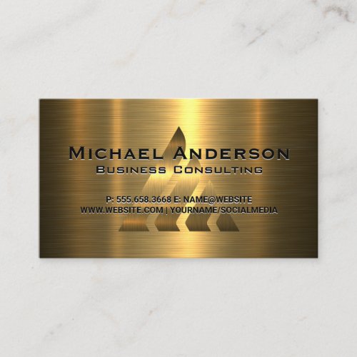 Gold Logo on Gold Metallic Business Card