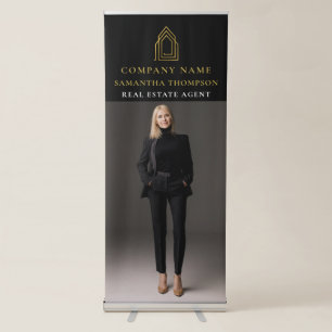 Gold Logo Professional Photo Real Estate Agent Retractable Banner