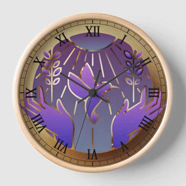 gold logo wall clock (Front)