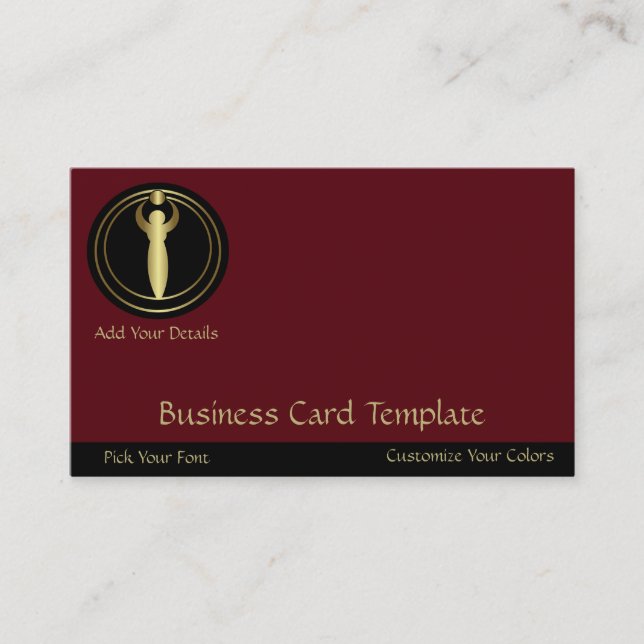Gold Logo - Woman With Moon Business Card (Front)