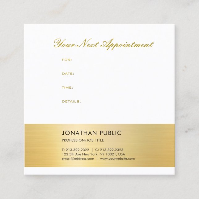Gold Look Appointment Reminder Modern Elegant (Front)