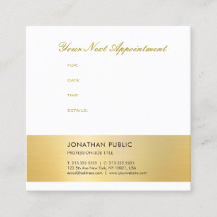 Gold Look Appointment Reminder Modern Elegant Card