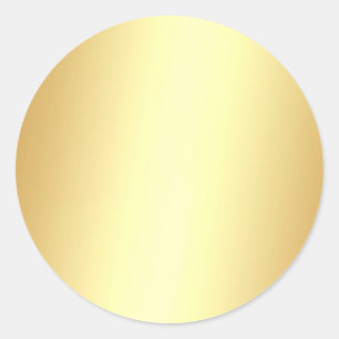 Gold Look Blank Template Add Text Large Glossy Classic Round Sticker