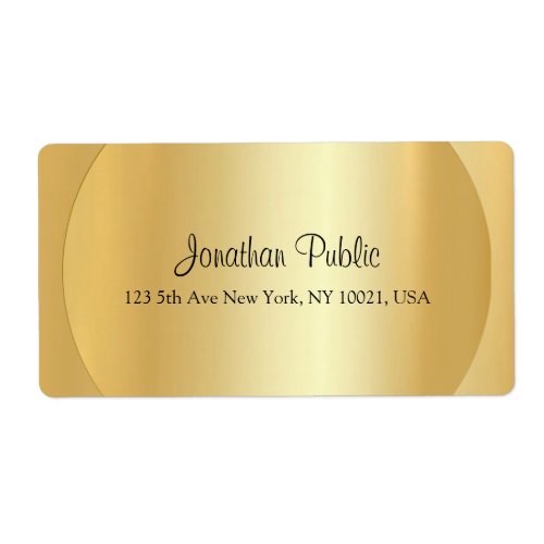 Gold Look Calligraphy Script Template Personalized Label