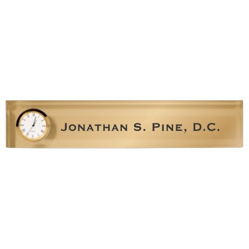 Gold-Look Chiropractor Personalized Desk Nameplate