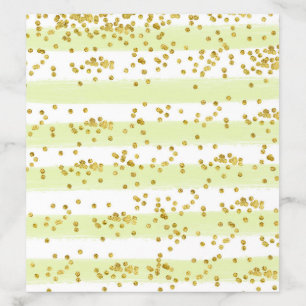 Gold LOOK Confetti, Green Stripes Envelope Liner