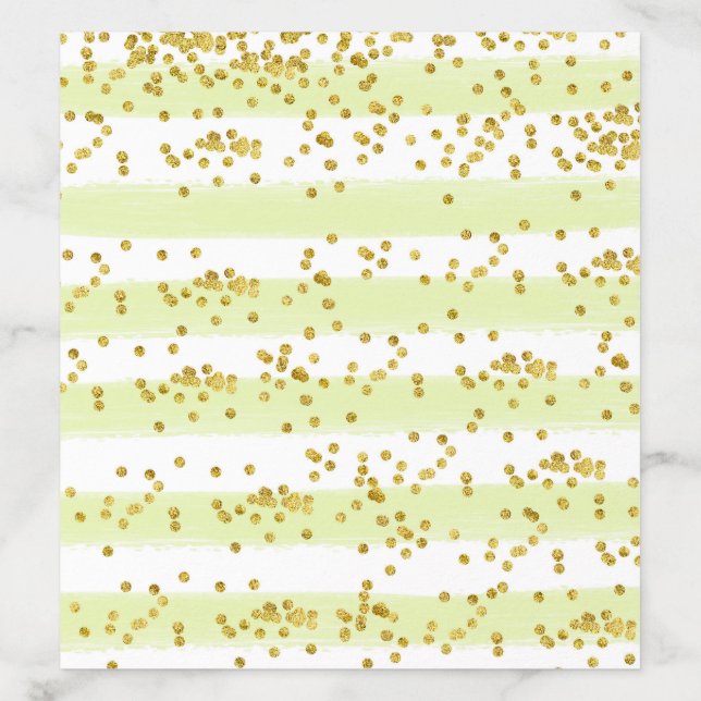 Gold LOOK Confetti, Green Stripes Envelope Liner (Design)