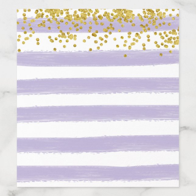 Gold LOOK Confetti, Purple Stripes Envelope Liner (Design)