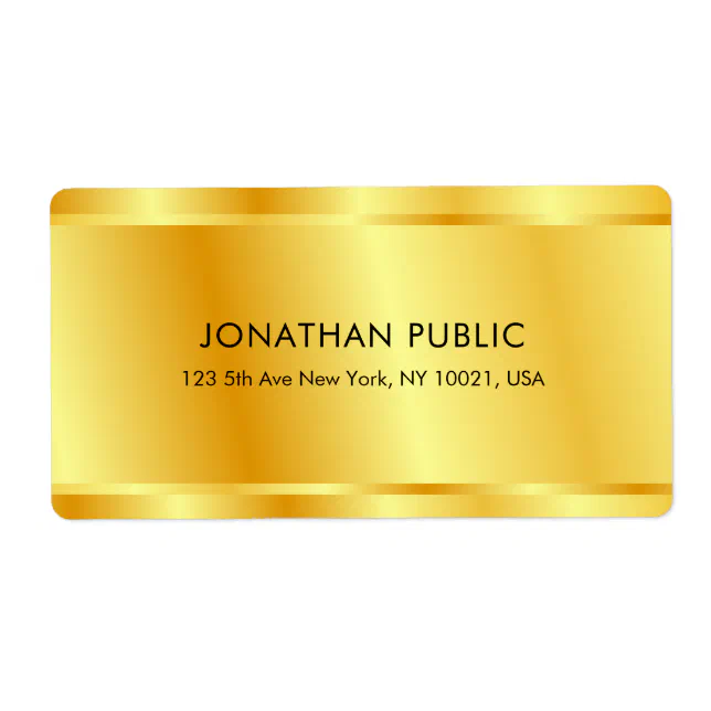 Gold Look Custom Elegant Glamorous Template Label | Zazzle