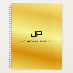 Gold Look Custom Glamour Monogram Template Planner