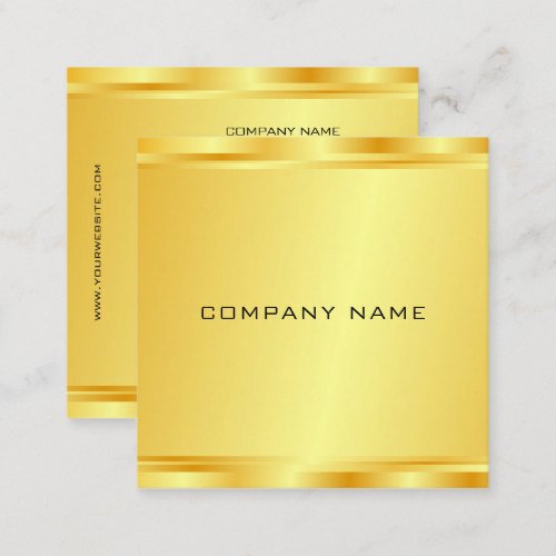 Gold Look Custom Modern Elegant Glamorous Luxury Square Business Card