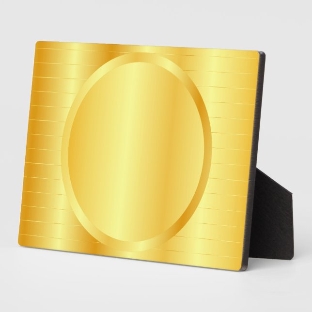 Gold Look Elegant Add Your Text Monogram Template Plaque (Side)