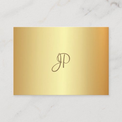 Gold Look Elegant Calligraphed Monogram Modern Business Card