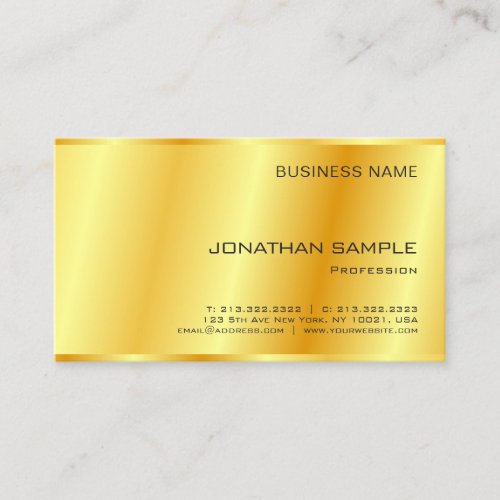 Gold Look Elegant Company Simple Modern Template Business Card