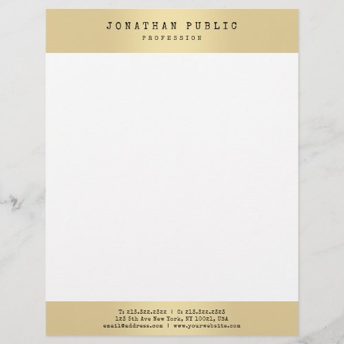 Gold Look Elegant Glamour Template Modern Trendy Letterhead