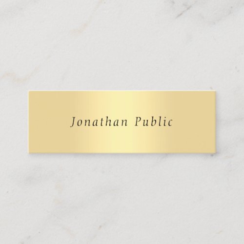 Gold Look Elegant Handwritten Simple Template Mini Business Card