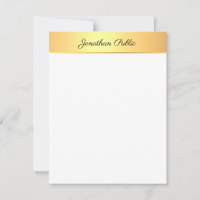 Gold Look Elegant Handwritten Text Name Template (Front)