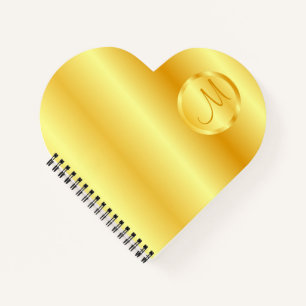 Gold Look Elegant Modern Monogram Template Notebook