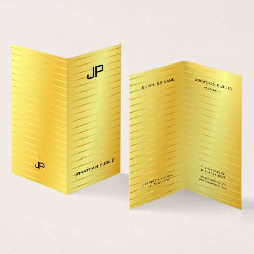 Gold Look Elegant Modern Monogrammed Template Business Card