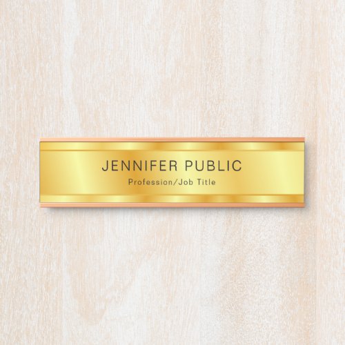 Gold Look Elegant Modern Personalized Template Door Sign