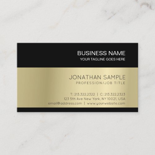 Gold Look Elegant Modern Premium Silk Finish Luxe Business Card