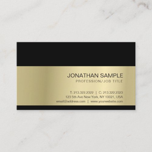 Gold Look Elegant Modern Professional Creative Business Card