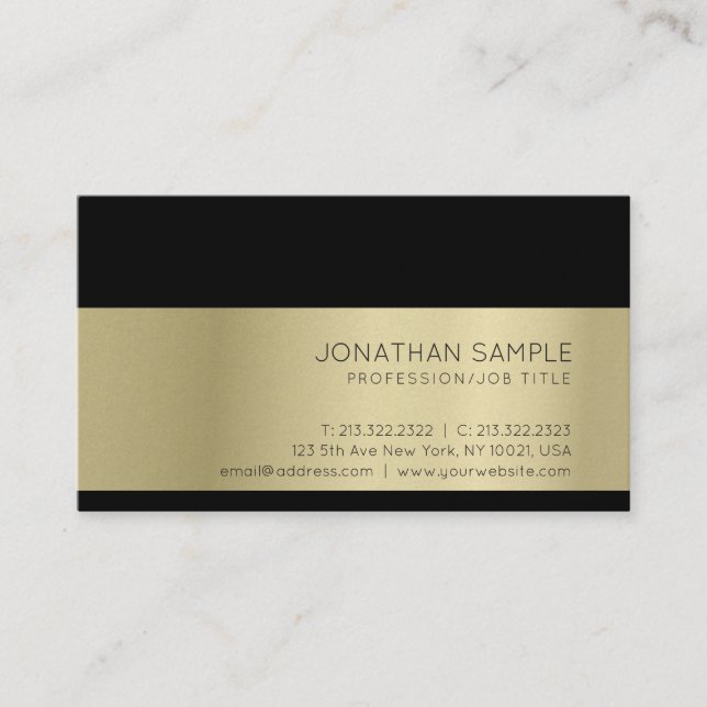 Gold Look Elegant Modern Professional Luxury Business Card (Front)