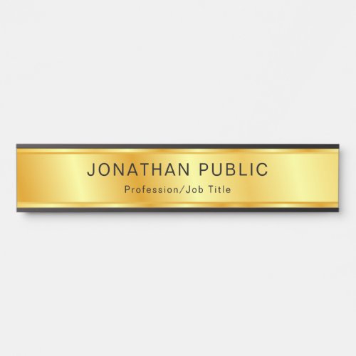 Gold Look Elegant Modern Trendy Template Door Sign