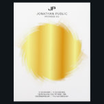 Gold Look Elegant Monogram Glamour Template Letterhead<br><div class="desc">Gold Look Elegant Monogram Glamour Template Modern Letterhead.</div>