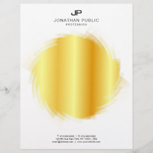Gold Look Elegant Monogram Glamour Template Letterhead