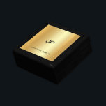 Gold Look Elegant Monogram Template Modern Gift Box<br><div class="desc">Gold Look Elegant Monogram Template Modern Jewelry Box.</div>