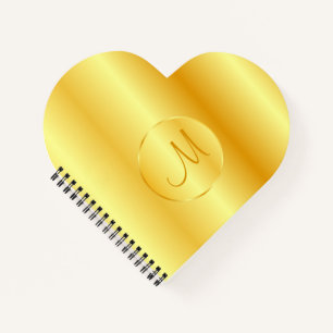 Gold Look Elegant Monogram Template Trendy Notebook