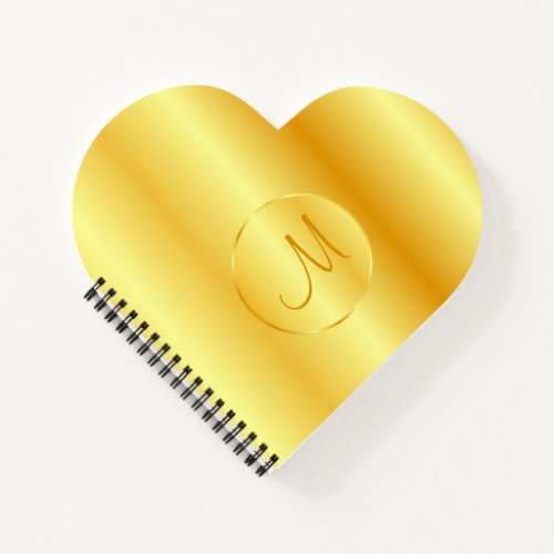 Gold Look Elegant Monogram Template Trendy Notebook