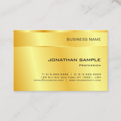 Gold Look Elegant Personalized Modern Template Business Card