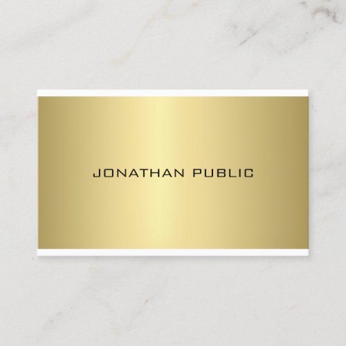 Gold Look Elegant Professional Modern Sleek Plain Business Card