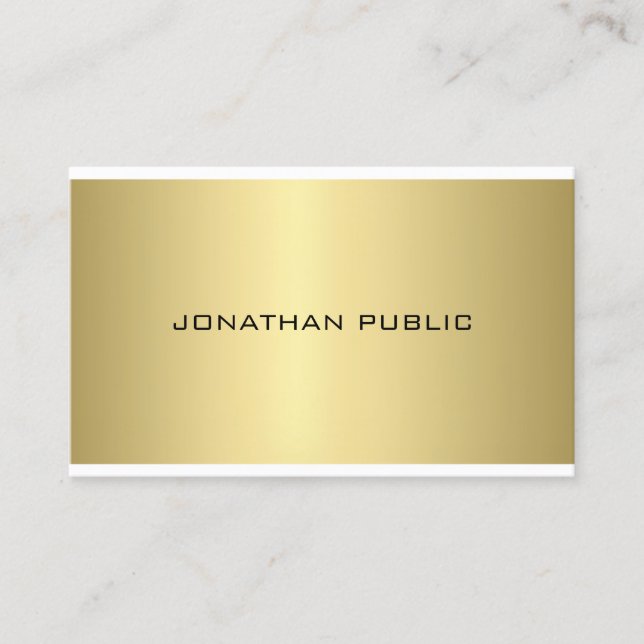 Gold Look Elegant Professional Modern Sleek Plain Business Card (Front)