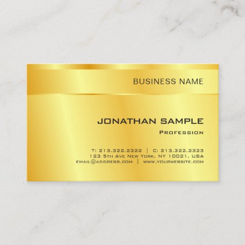 Gold Look Elegant Simple Modern Custom Template Business Card