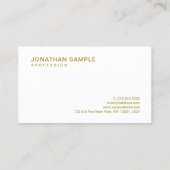 Gold Look Elegant Simple Template Modern Trendy Business Card (Back)