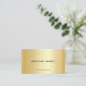 Gold Look Elegant Simple Template Modern Trendy Business Card (Standing Front)
